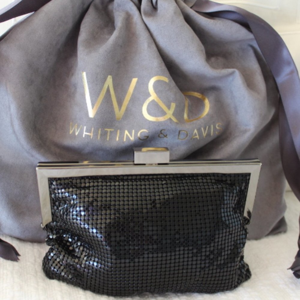 Whiting & Davis Black Mesh Convertible Crossbody,